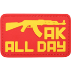Патч "AK all day", ПВХ, красный, 7.4 x 4.5 см