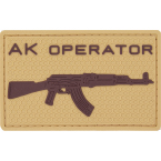 Патч "AK operator", ПВХ, гекс, тан, 7.9 x 4.9 см