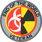 Патч "End of the world veteran", ПВХ, серый, диаметр 7.3 см