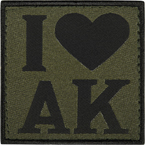 Патч "I love AK", олива, 5.5 x 5.5 см