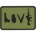 Патч "Love", ПВХ, олива, 7.4 x 5 см