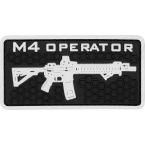 Патч "M4 operator", ПВХ, гекс, черный, 8.2 x 4.2 см