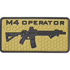 Патч "M4 operator", ПВХ, гекс, тан, 8.2 x 4.2 см