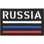 Патч "Russia + триколор", черный, 8 x 5 см (Call Sign Patch)