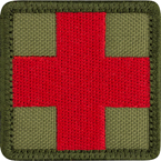 Патч "Медицинский крест", олива, 5 x 5 см