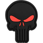 Патч "Каратель", ПВХ, черный с красными глазами, 3.7 x 4.9 см