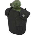 Пластиковая фляга с чехлом, 1 литр (Tactical PRO) (Black)