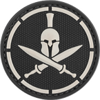 Патч "Спартанец", ПВХ, гекс, черный, диаметр 6 см