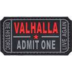 Патч "Билет в Вальхаллу", ПВХ, черный, 7.5 x 4 см