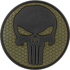 Патч "Каратель", ПВХ, гекс, олива, диаметр 5.9 см