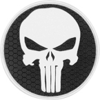 Патч "Каратель", ПВХ, гекс, черный, диаметр 5.9 см