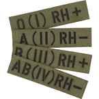 Патч "Группа крови", олива, 10 x 2.5 см (Call Sign Patch)