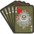 Патч "Карты с черепом", олива, 9.7 x 9.5 см