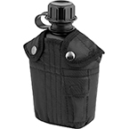 Пластиковая фляга с чехлом, 1 литр (MFH) (Black)