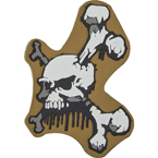 Патч "Череп и кости", ПВХ, тан, 5.5 x 8.1 см