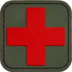 Патч "Медицинский крест", ПВХ, олива/красный, 5 x 5 см