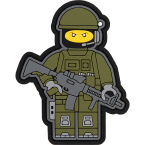 Патч "Тактический человечек", ПВХ, олива, 6.3 x 7.9 см