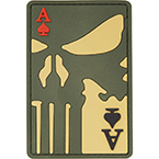 Патч "Каратель Туз", ПВХ, олива-тан, 6 x 8.8 см