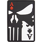 Патч "Каратель Туз", ПВХ, черно-белый, 6 x 8.8 см