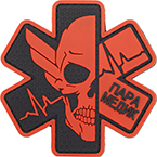 Патч "Парамедик", ПВХ, черный/красный, 8 x 8 см